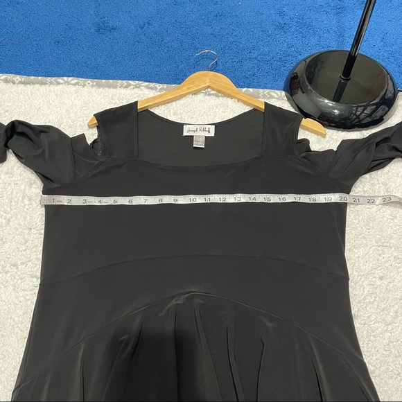Joseph Ribkoff Black Cold Shoulder Midi Dress 14 - Picture 11 of 13